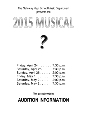 Record of conversation - Audition information - Gateway High School Musical - gatewaymusical