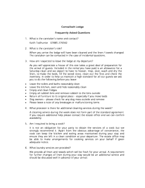 Convalloch Lodge Frequently Asked Questions - bBlairb bCastleb