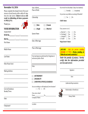 Annual Survey Form - Republic of Palau Social Security Administration - ropssa