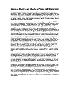 Accounting and finance personal statement