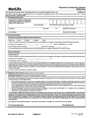 Tax Deferred Annuity Change contribution form - Employee Page - home vnacj