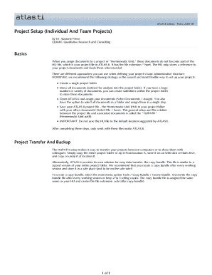 Project Setup (Individual And Team Projects) - ATLAS.ti