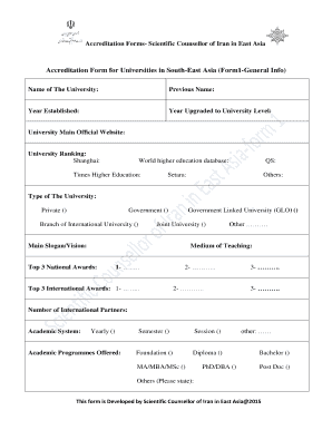 Mini mental status exam - Accreditation Form for Universities in South-East Asia bForm1b bb