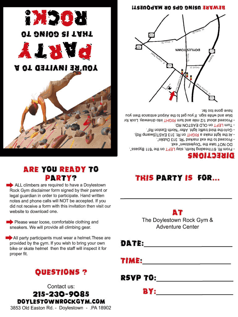 Fillable Online Office Use Only DOYLESTOWN ROCK GYM Fax Email Print ...