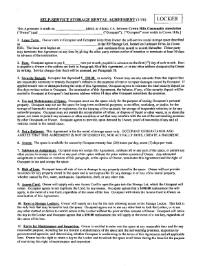 SELFSERVICE STORAGE RENTAL AGREEMENT (1108) - crownhills