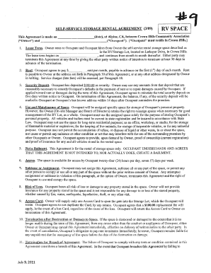 Self-service storage rental agreement (3/14) rv space - Crown Hills ... - crownhills