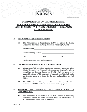 Memorandum of Understanding Agreement for - E-Lien Logo