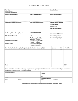 Invoice meaning - Renold Inc Pro Forma Invoice Template - Logistics Plus