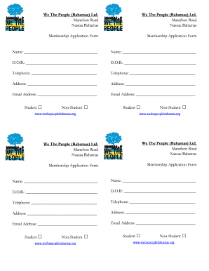 Membership bApplicationb Form - We The People - wethepeoplebahamas