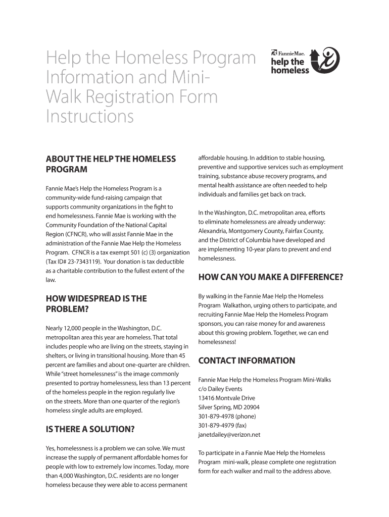 Fillable Online apsva Help the Homeless Program apsva Fax Email Print pdfFiller