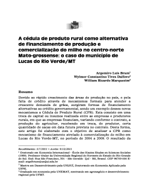 A c dula de produto rural como alternativa de financiamento de ... - rbgdr