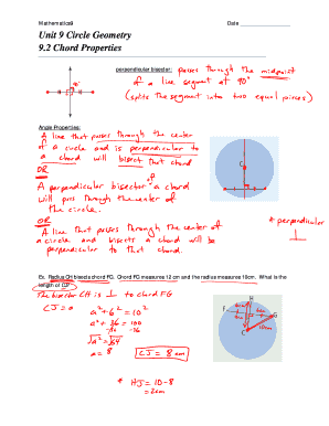 Circle Geometry Worksheet