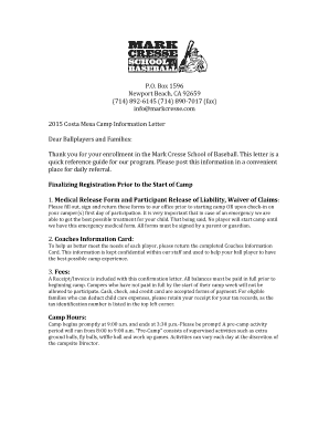 FinalizingRegistrationPriortotheStartofCamp Medical