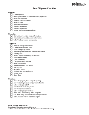 Printable home inspection checklist - Due Diligence bChecklistb - NAI Global Blogs