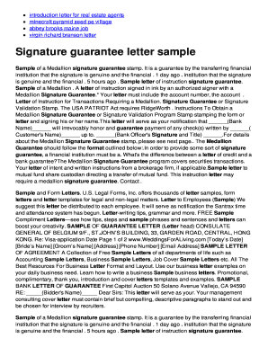 BSignatureb guarantee letter sample