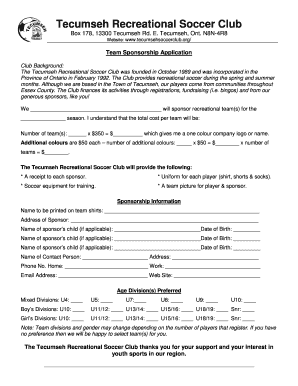 32 Printable Athletic Sponsorship Letter Forms And Templates Tesehsoccercluborg Form