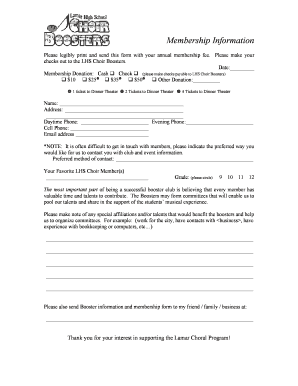 Choir Boosters Membership Form revised 08-10 - lamar k12 mo