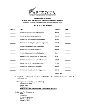 Festival Registration Fees Arizona Band and Orchestra - aboda