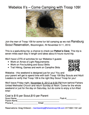 Join the men of Troop 109 for some fun fall camping as we visit Ransburg