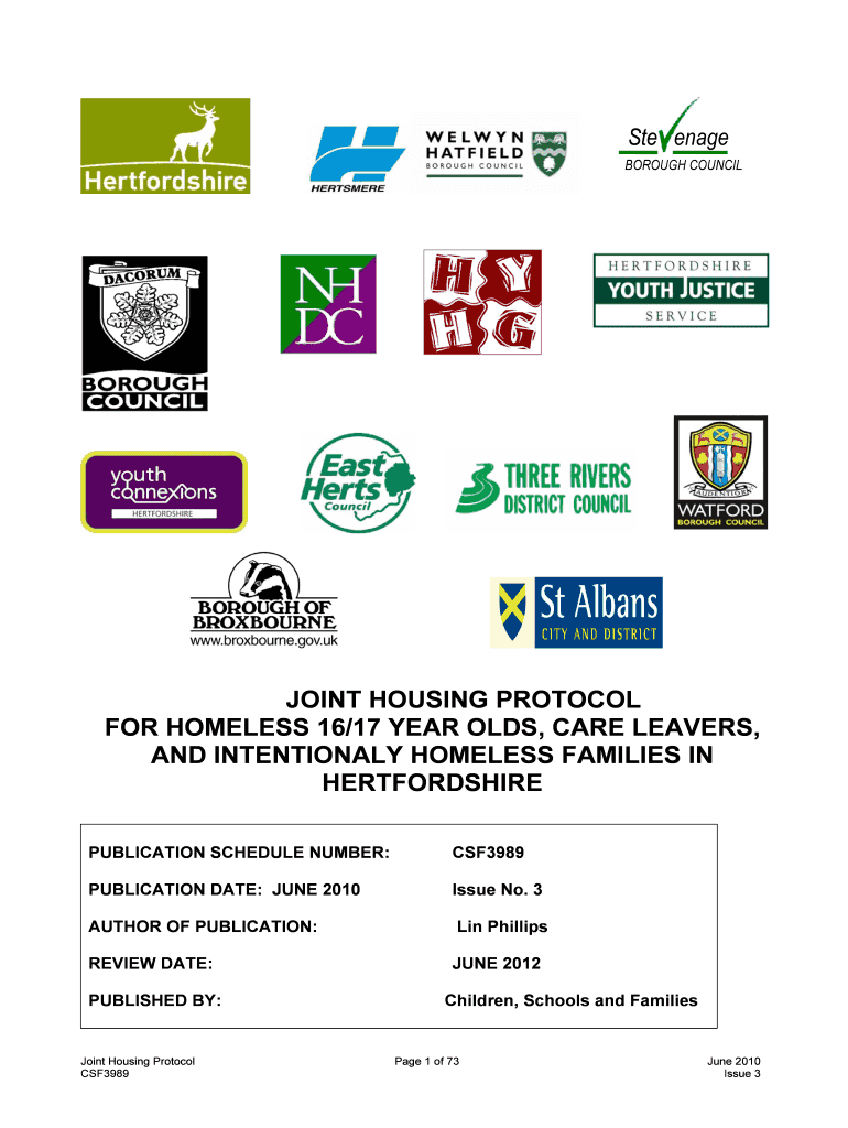 Fillable Online wmrhf org JOINT HOUSING PROTOCOL
