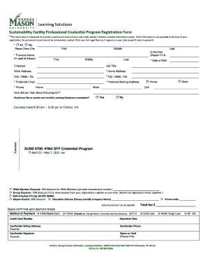SFP registration form - George Mason Learning Solutions