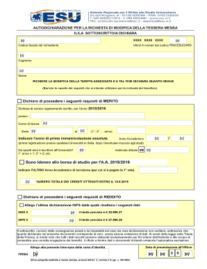 AUTODICHIARAZIONE PER LA RICHIESTA DI MODIFICA DELLA