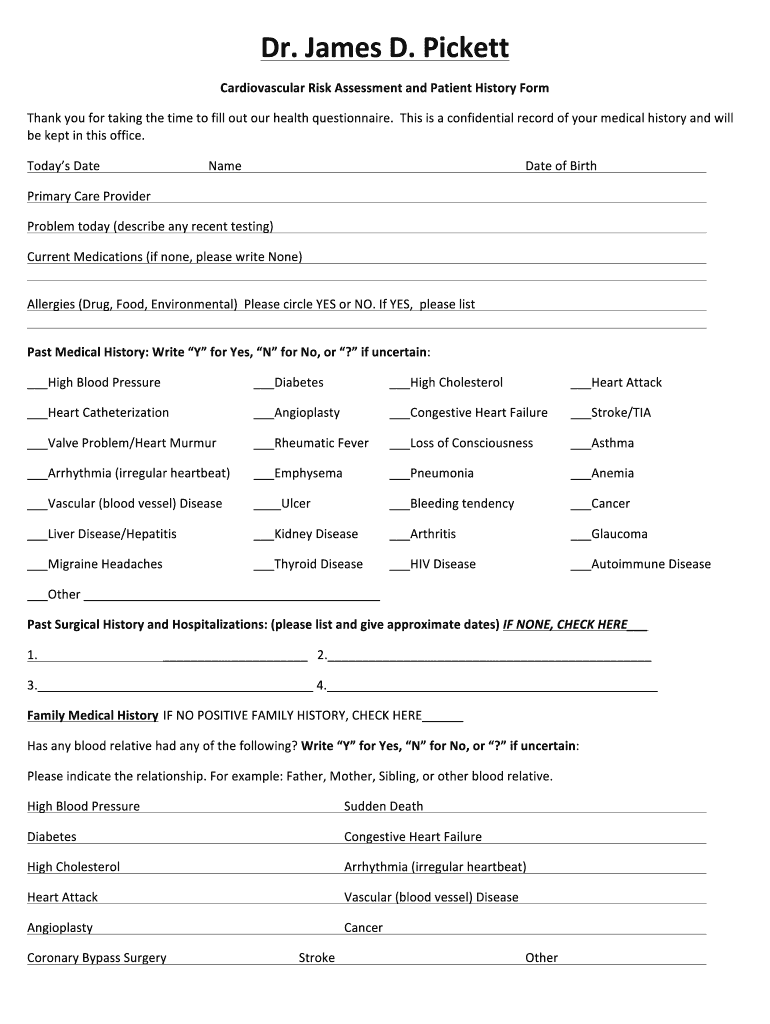 Fillable Online Conroe Montgomery Physicians Group Dr Pickett Cardio