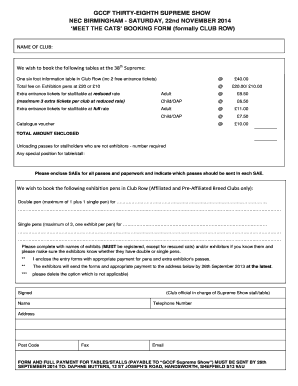 How To Fill In Gccf Cat Show Form - Fill Online, Printable, Fillable, Blank | pdfFiller