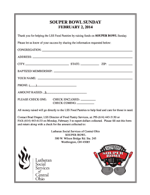 Fillable Online Lssfoodpantries Souper Bowl Sunday Food Pantries