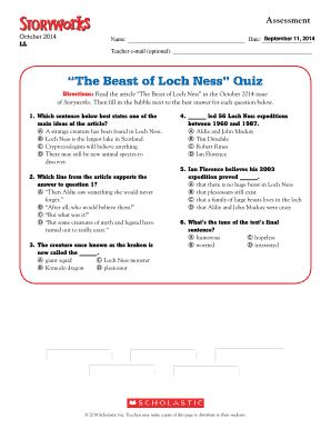 The Beast of Loch Ness Quiz