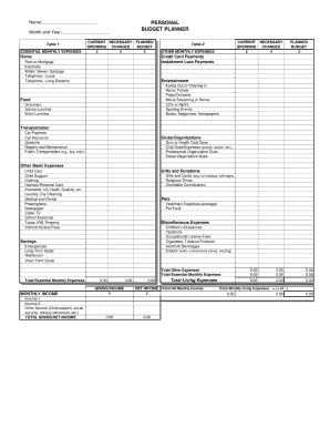 TIPS Personal Budget Planner (PDF) - SouthPoint Bank