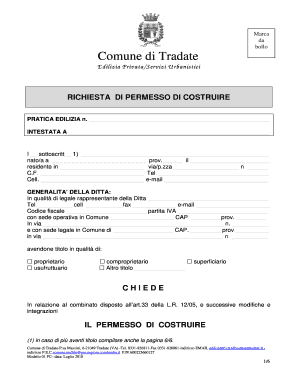 Fillable online comune tradate va 01 pc richiesta permesso di ... Permesso online
