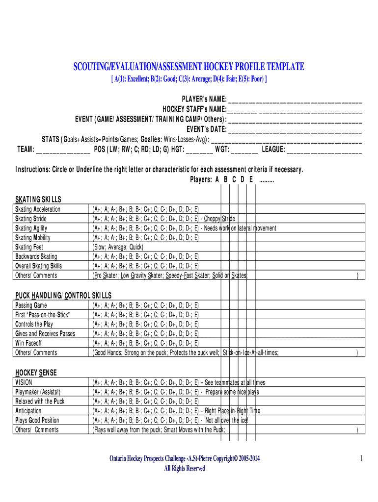 nhl player scouting reports