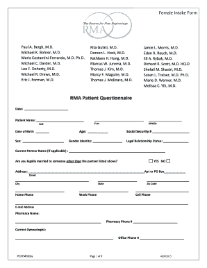 Medical Intake bFormb - RMANJcom