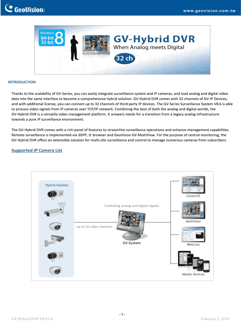 Fillable Online INTRODUCTION GeoVision Inc USA Vision Systems Fax