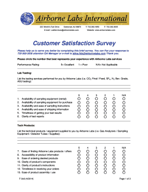 Customer Satisfaction Survey - Airborne Labs