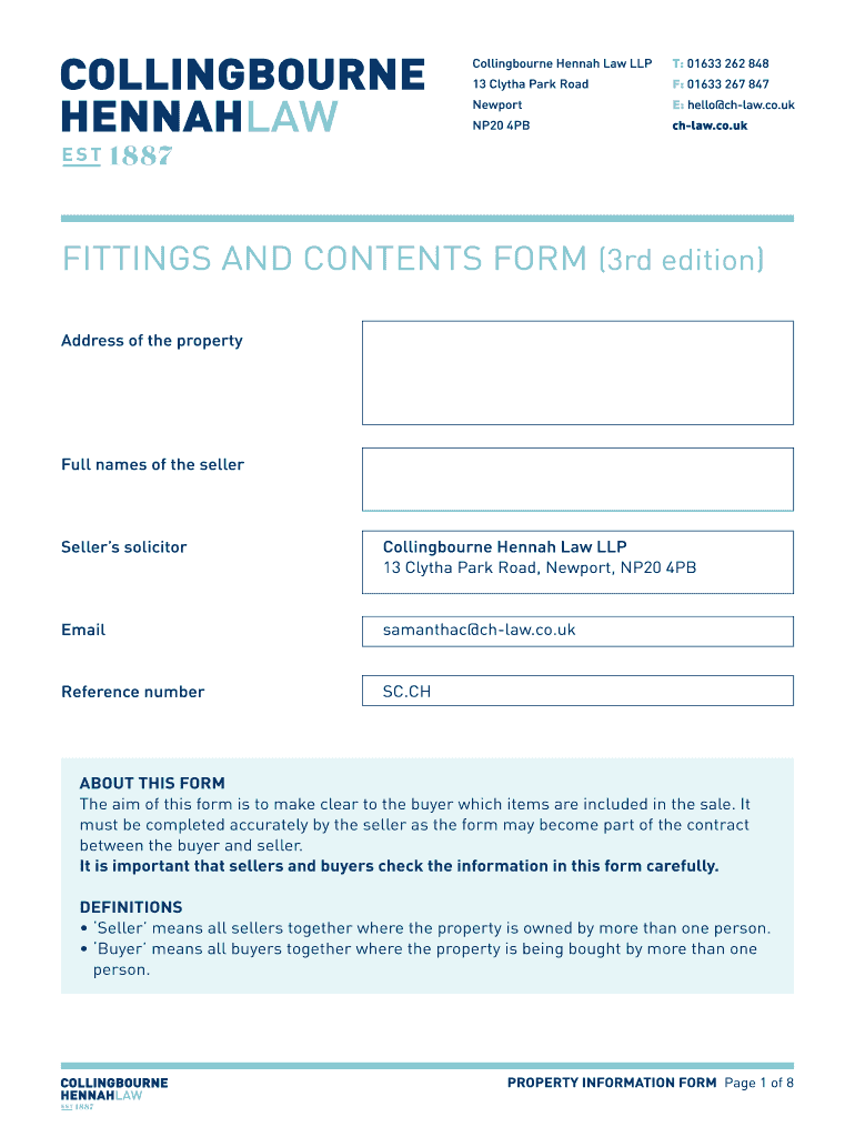 Fillable Online hbjwlaw co BFittiNgSb aNd CoNteNtS bFoRmb 3rd edition