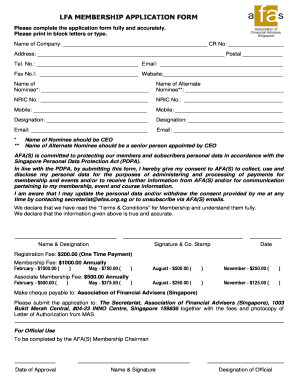 LFA MEMBERSHIP APPLICATION FORM - AFAS - afas org