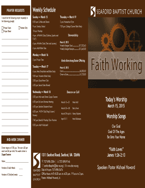 PRAYER REQUESTS Weekly Schedule - Seaford Baptist - sbc-va