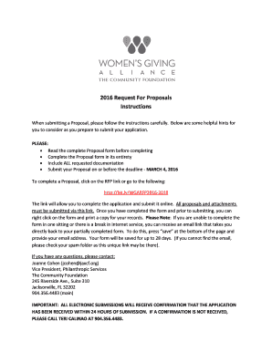 Cross purchase agreement - 2016 Request For Proposals Instructions - Women's Giving Alliance - wganefl