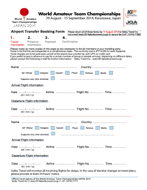 Travel booking form - JGA - jga or