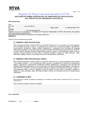 DOCUMENTO SOBRE DISPOSICIN DE DERECHOS DE EXPLOTACIN DEL