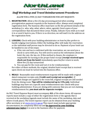 Travel expense report form - Northland Learning Center - nlc k12 mn