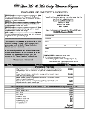 Sample letter of undertaking for payment - Little Mr. & Miss Ousley Christmas Pageant - Ousley United ... - ousleyumc