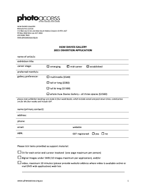 HUWDAVIESGALLERY 2015EXHIBITIONAPPLICATION - photoaccess org