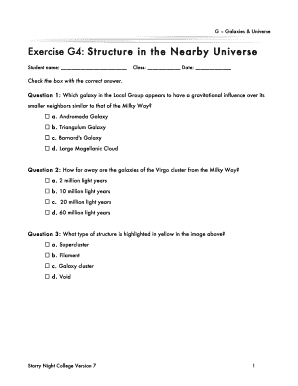 Exercise G4: Structure in the Nearby Universe - Starry Night Education