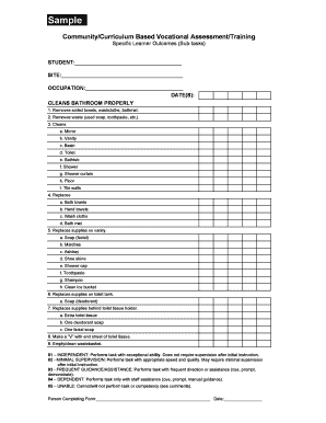 Vocational assessment example