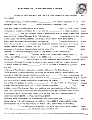 The Crucible Worksheets Pdf - Fill and Sign Printable Template Online
