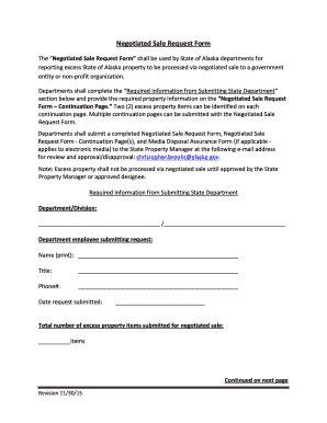 Negotiated bSaleb Request bFormb - Alaska Department of Administration