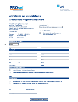 Editable preschool certificates - Anmeldung AK Projektmanagement - bvwibborgb